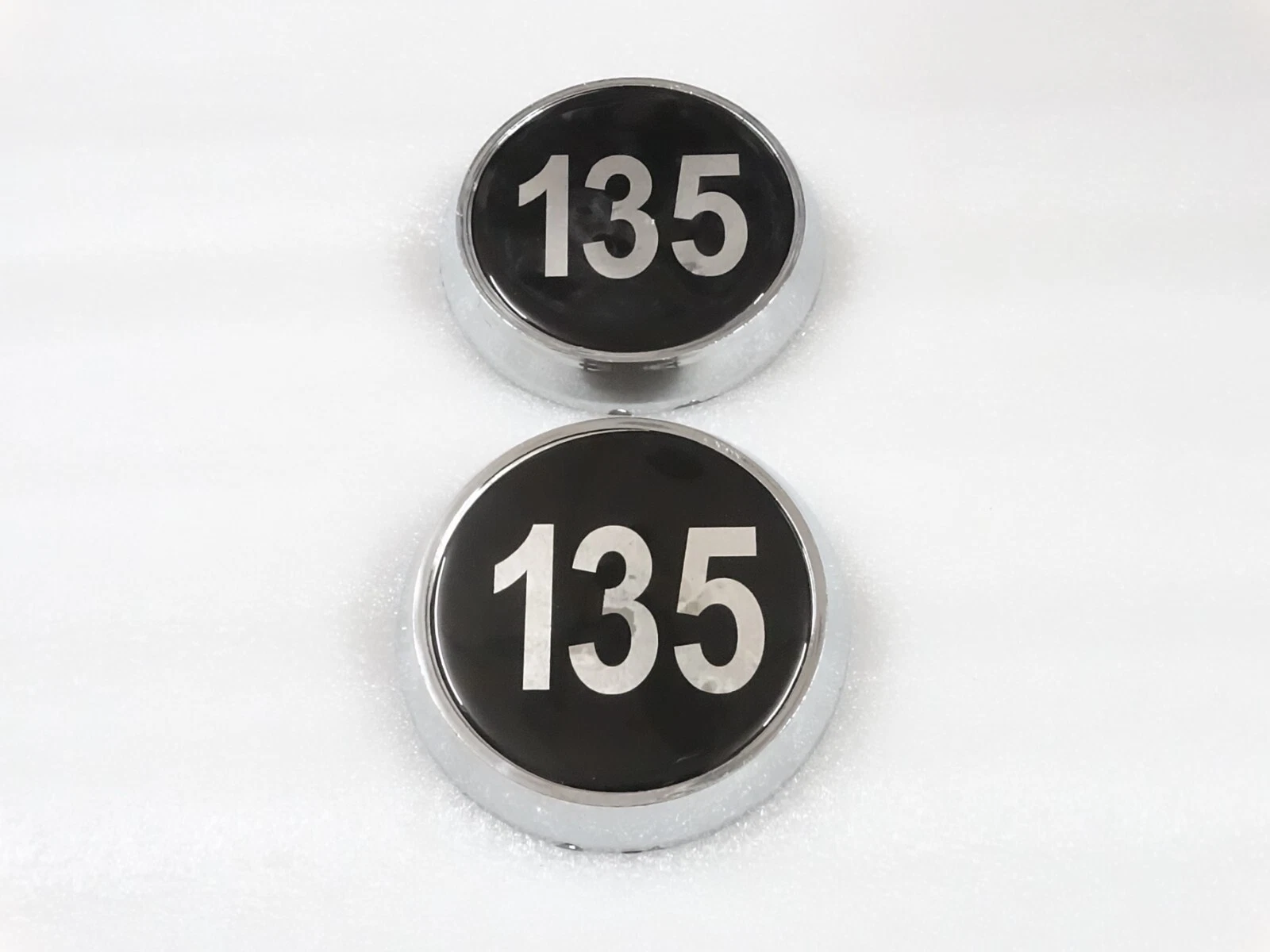Pair Of Plastic Bonnet Badge Medallion For Massey Ferguson 135 Tractor #13-27